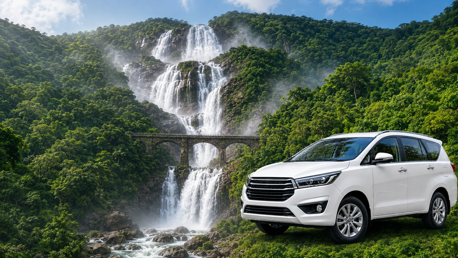 Goa waterfall sightseeing taxi tour